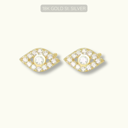 Evil Eye Studs - 18k Gold Plated Sterling Silver