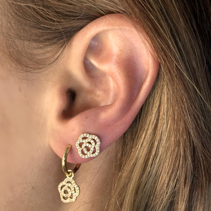 Rose Studs - 18k Gold Plated 925 Sterling Silver