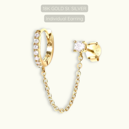 Gwen Chain Earring - 18k Gold Plated Sterling Silver