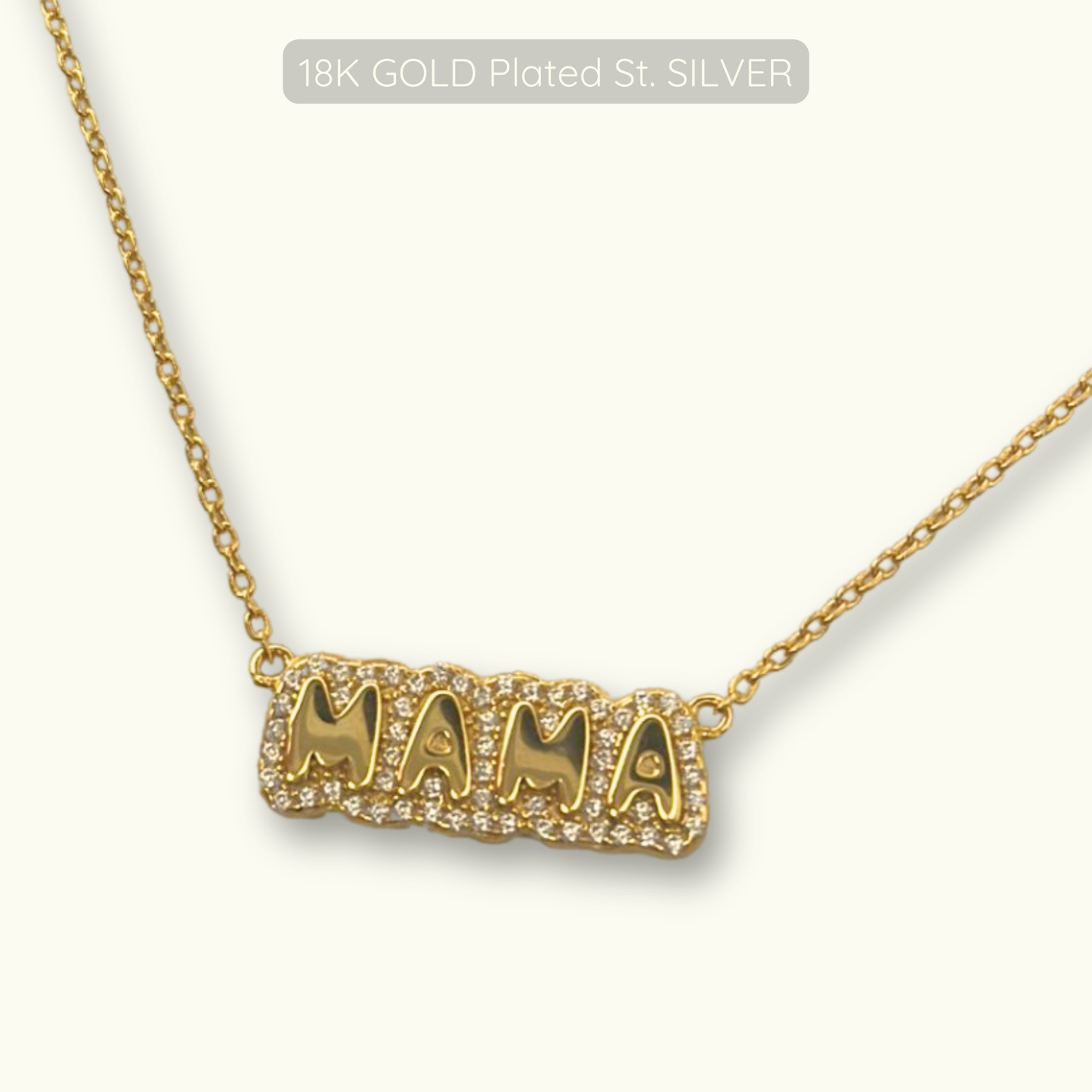 Mama Necklace - 18k Gold Plated 925 Sterling Silver