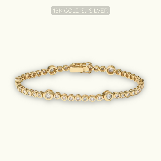 Sofia Tennis Bracelet - 18k Gold Plated 925 Sterling Silver